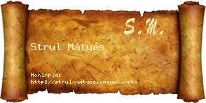 Strul Mátyás névjegykártya